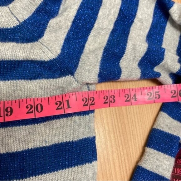 Allude Wool-Cashmere Sweater Gray‎ Navy Women Size Large - Picture 5 of 8